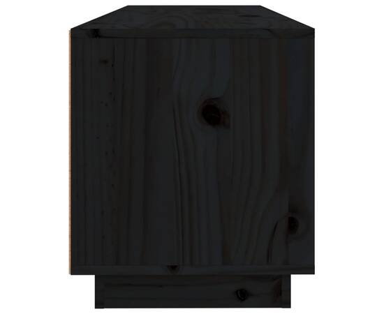 Comodă tv, negru, 100x34x40 cm, lemn masiv de pin, 8 image