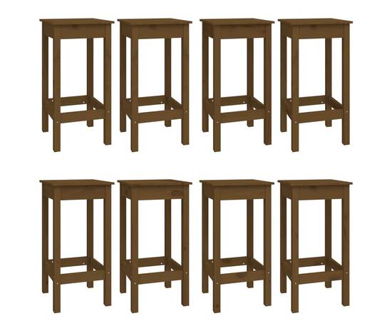 Set mobilier de bar, 9 piese, maro miere, lemn masiv de pin, 3 image