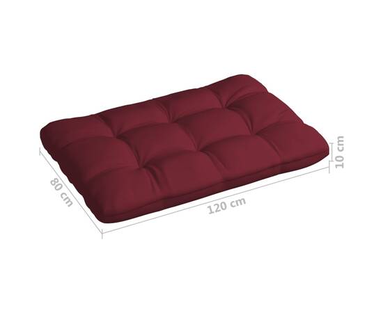 Perne canapea din paleți, 7 buc, roșu vin, 8 image