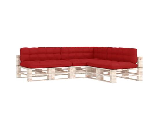 Perne canapea din paleți, 7 buc, roșu, 2 image