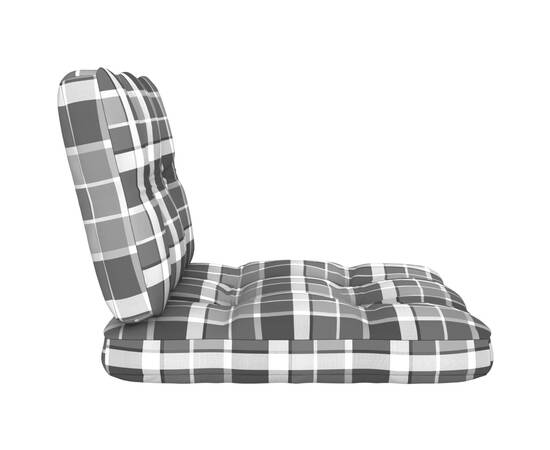 Perne de canapea din paleți, 2 buc., gri, model carouri, 4 image