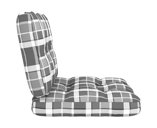 Perne de canapea din paleți, 2 buc., gri model carouri, 4 image