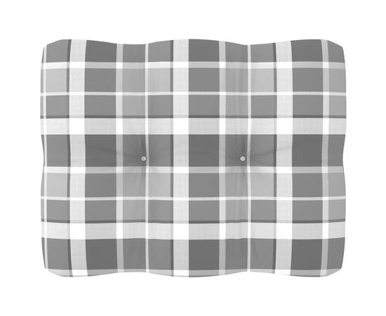 Perne de canapea din paleți, 2 buc., gri model carouri, 6 image