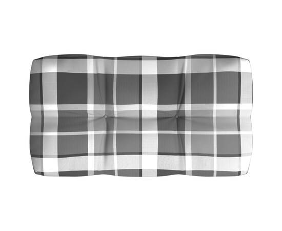 Perne de canapea din paleți, 3 buc., gri, model carouri, 6 image