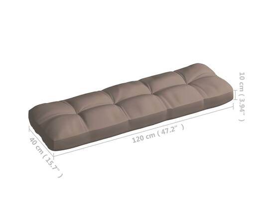 Perne de canapea din paleți, 3 buc., gri taupe, 8 image