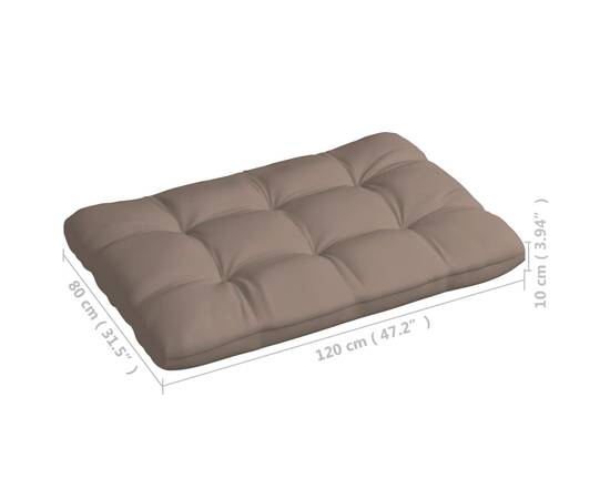 Perne de canapea din paleți, 3 buc., gri taupe, 7 image