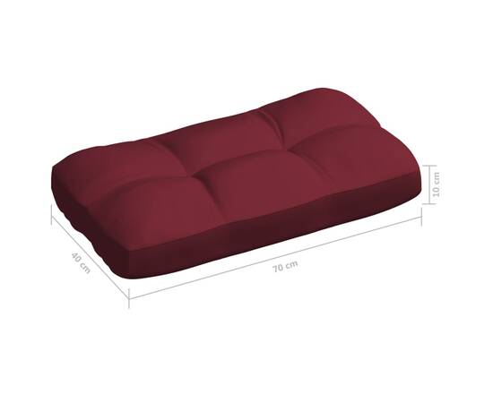 Perne de canapea din paleți, 3 buc., roșu vin, 10 image
