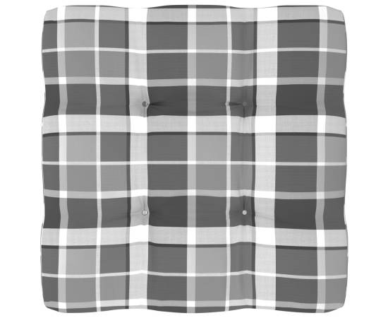 Perne pentru canapea din paleți, 2 buc., gri, model carouri, 9 image