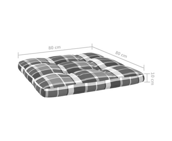 Perne pentru canapea din paleți, 2 buc., gri, model carouri, 11 image