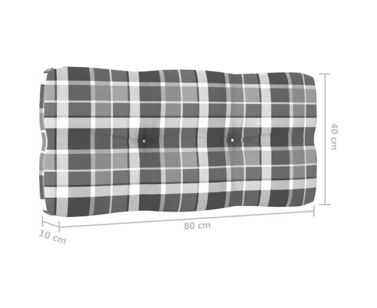 Perne pentru canapea din paleți, 2 buc., gri, model carouri, 10 image