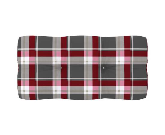 Perne pentru canapea din paleți, 2 buc., roșu, model carouri, 6 image