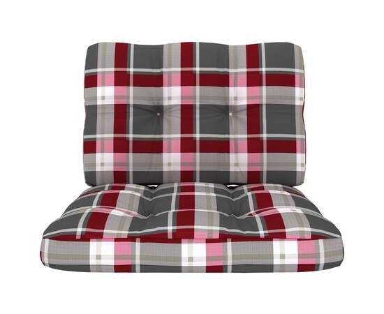 Perne pentru canapea din paleți, 2 buc., roșu carouri, 3 image