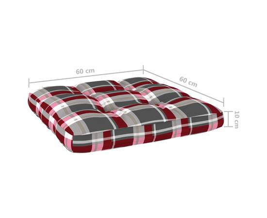 Perne pentru canapea din paleți, 2 buc., roșu carouri, 11 image