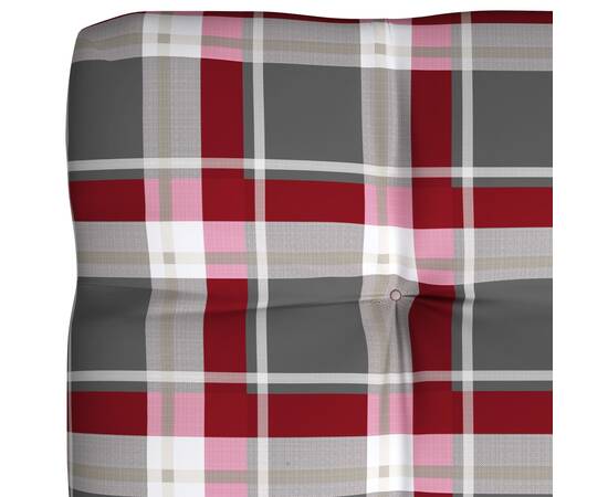 Perne pentru canapea din paleți, 2 buc., roșu model carouri, 6 image