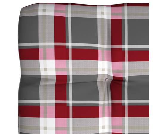 Perne pentru canapea din paleți, 3 buc., roșu, model carouri, 7 image