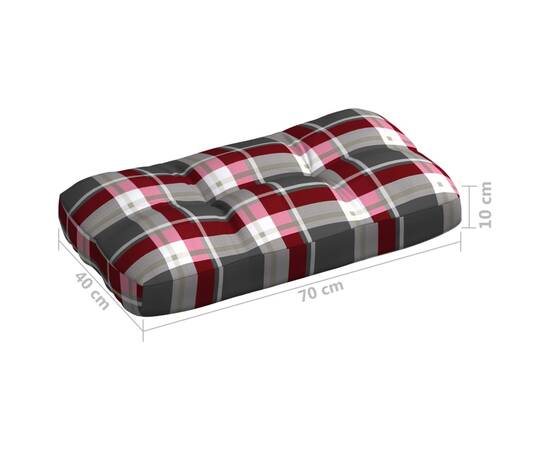 Perne pentru canapea din paleți, 5 buc., roșu, model carouri, 10 image