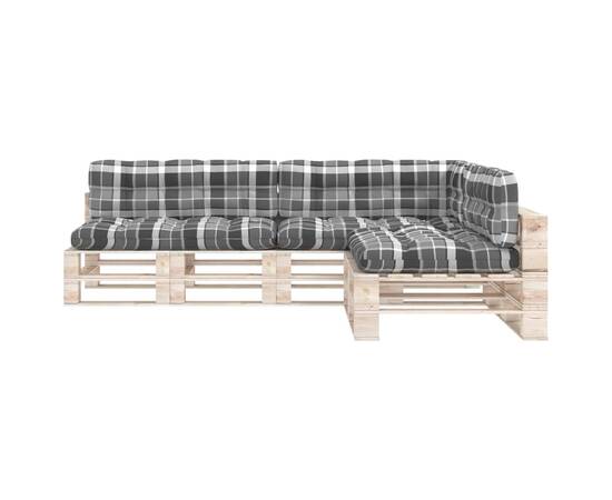 Perne pentru canapea din paleți, 7 buc., gri, model carouri, 3 image