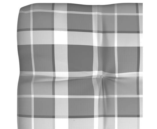 Perne pentru canapea din paleți, 7 buc., gri, model carouri, 7 image