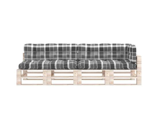 Perne pentru canapea din paleți 5 buc. gri, model carouri, 3 image
