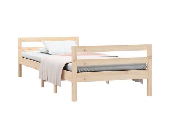 Cadru de pat, 90x190 cm, lemn masiv de pin, 3 image