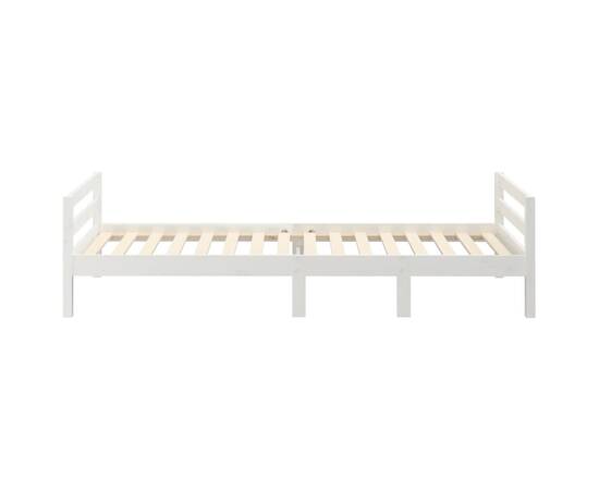 Cadru de pat, alb, 75x190 cm, lemn masiv de pin, 6 image