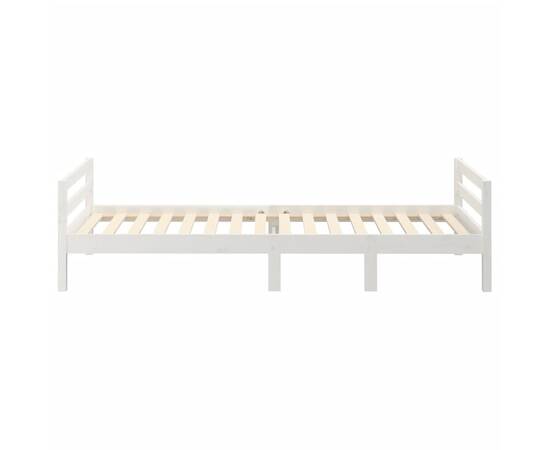 Cadru de pat, alb, 90x190 cm, lemn masiv de pin, 6 image
