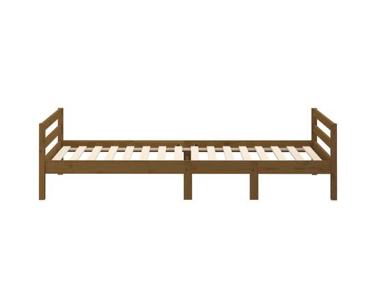 Cadru de pat, maro miere, 90x190 cm, lemn masiv de pin, 6 image