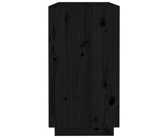 Servantă, negru, 100x40x75 cm, lemn masiv de pin, 5 image