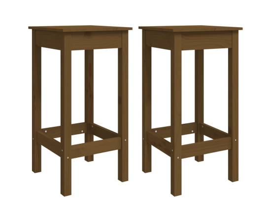 Set mobilier de bar, 3 piese, maro miere, lemn masiv de pin, 5 image