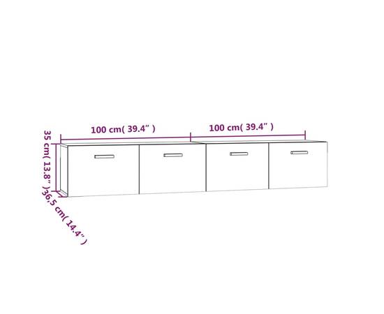 Dulapuri de perete 2 buc. negru 100x36,5x35 cm lemn prelucrat, 8 image