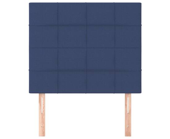 Tăblii de pat, 2 buc, albastru, 90x5x78/88 cm, textil, 3 image