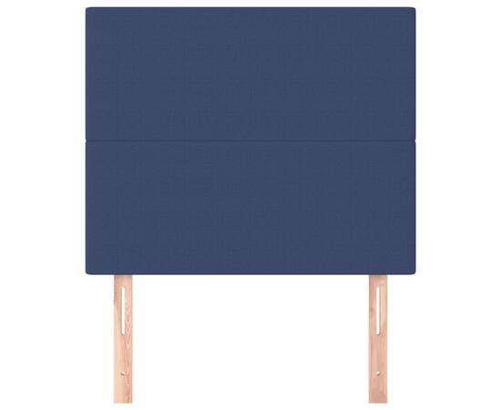 Tăblii de pat, 2 buc, albastru, 90x5x78/88 cm, textil, 3 image