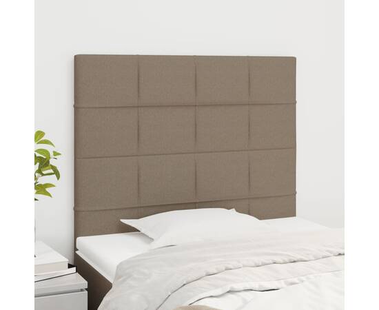 Tăblii de pat, 2 buc, gri taupe, 80x5x78/88 cm, textil