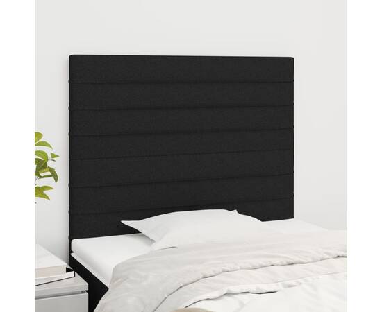 Tăblii de pat, 2 buc, negru, 100x5x78/88 cm, textil