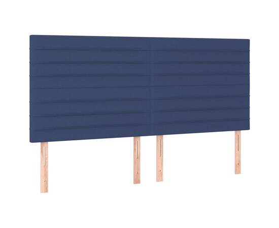 Tăblii de pat, 4 buc, albastru, 90x5x78/88 cm, textil, 2 image
