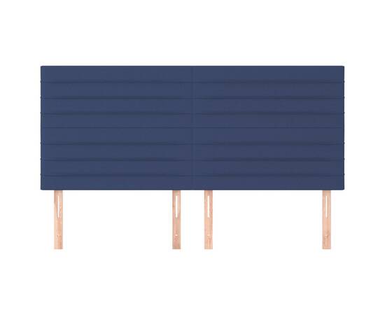 Tăblii de pat, 4 buc, albastru, 90x5x78/88 cm, textil, 3 image