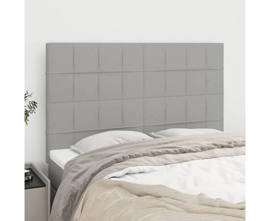Tăblii de pat, 4 buc, gri deschis, 72x5x78/88 cm, textil
