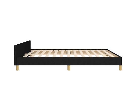 Cadru de pat cu tăblie, negru, 180x200 cm, textil, 7 image