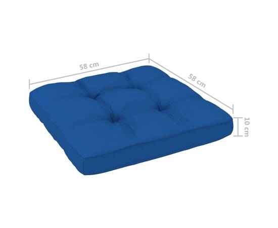 Pernă canapea din paleți, albastru regal, 58x58x10 cm, 5 image
