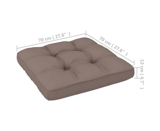 Pernă canapea din paleți, gri taupe, 58x58x10 cm, 5 image