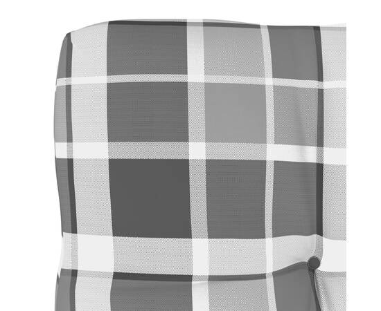 Pernă pentru canapea din paleți, gri, 58x58x10cm, model carouri, 4 image