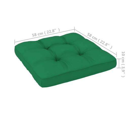 Pernă pentru canapea din paleți, verde, 58 x 58 x 10 cm, 5 image
