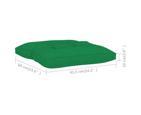 Pernă pentru taburet din paleți, verde, material textil, 5 image