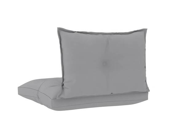Perne de canapea din paleți, 2 buc., gri, material textil, 4 image