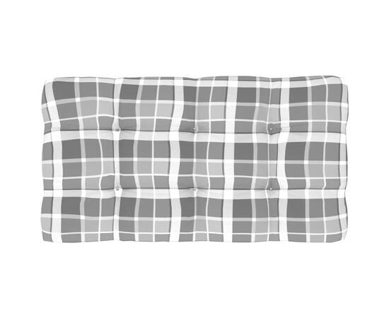 Perne de canapea din paleți, 2 buc., gri, model carouri, 7 image
