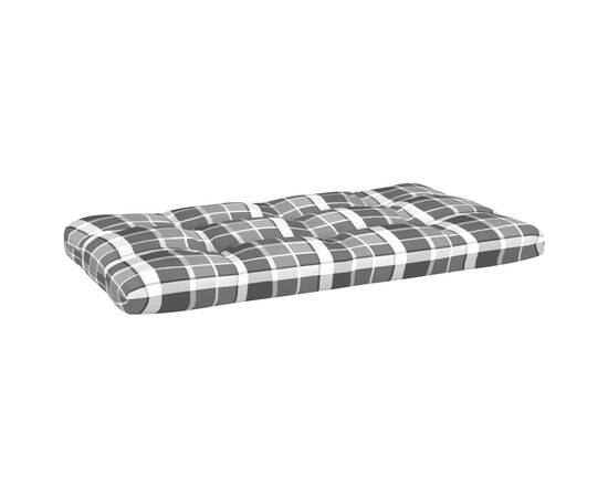 Perne de canapea din paleți, 2 buc., gri, model carouri, 5 image