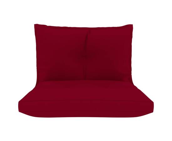 Perne de canapea din paleți, 2 buc., roșu vin, material textil, 3 image