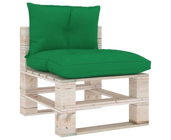 Perne de canapea din paleți, 2 buc. verde, material textil