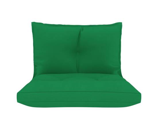 Perne de canapea din paleți, 2 buc. verde, material textil, 3 image