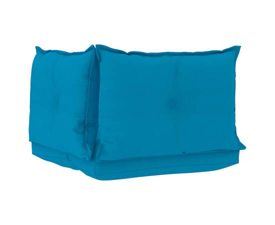 Perne de canapea din paleți, 3 buc, albastru, material textil, 4 image